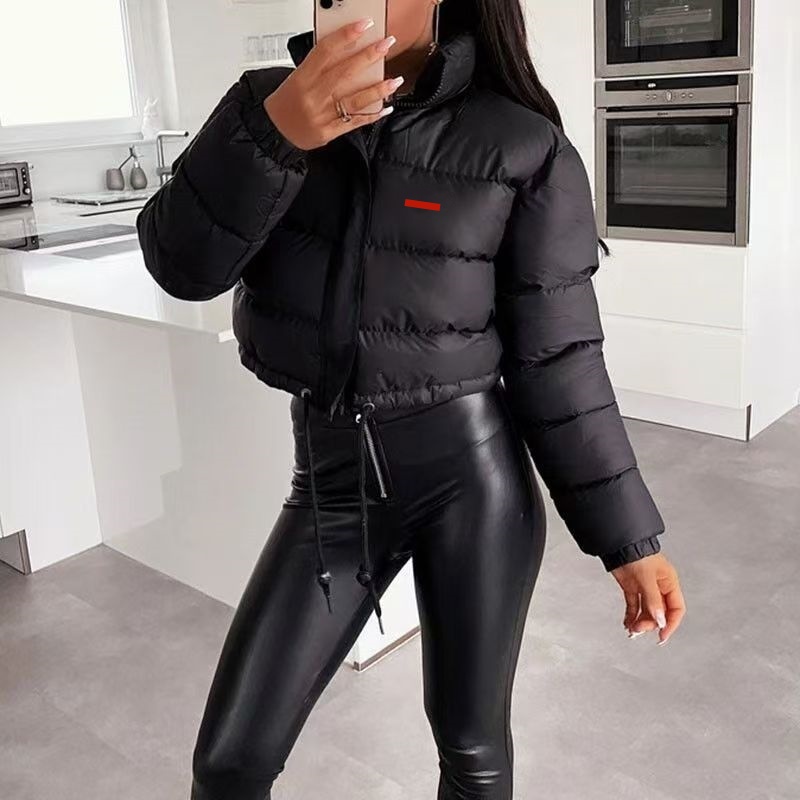 womens jacket designer winter jacket women puffer jacket Stand up collar short thick top winter down cotton fashionable coats jackets womens-image-910666852