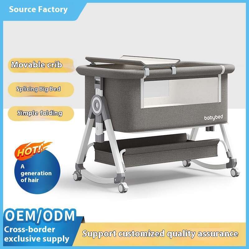 mobile and portable baby crib foldable multifunctional bb bed newborn childrens spliced large bed-image-1056958511