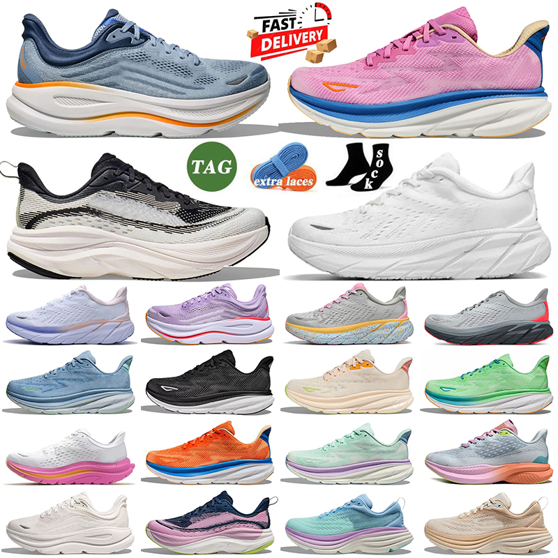 Top Quality Fashion Running Shoes Bondi 8 Clifton 9 Mach 6 Skyflow Pink Blue Black White Grey Women Mens Trainers Mesh Tennis dhgate Jogging Spor-image-830562242