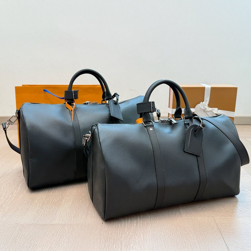 Designer Duffle Bag NFC chip Gym Travel Sport Real Leather Duffel Bags in 2 Sizes with Lock Large Capacity Weekender Storage Solution Yuki031-image-1056876993