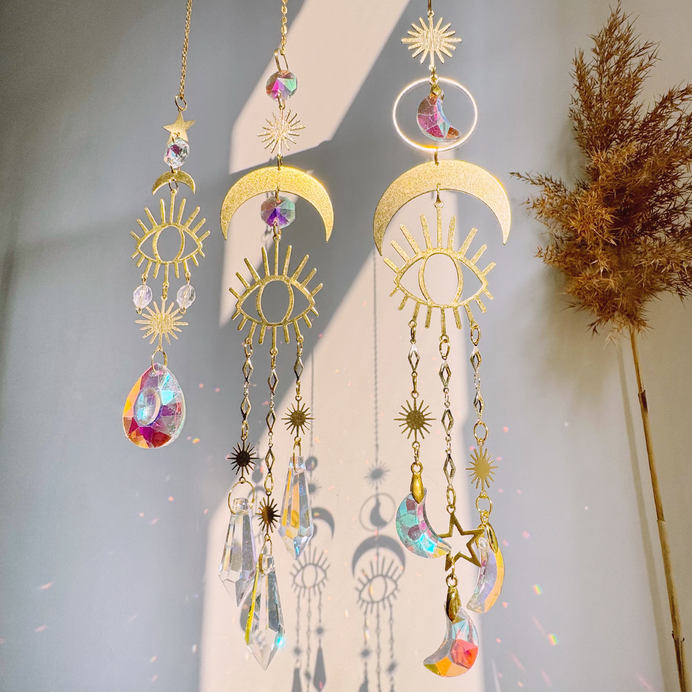 New Design Natural Crystal Sun Catcher Crystal Hanging Suncatcher Healing Rainbow Maker Decoration M260328-image-1099406924