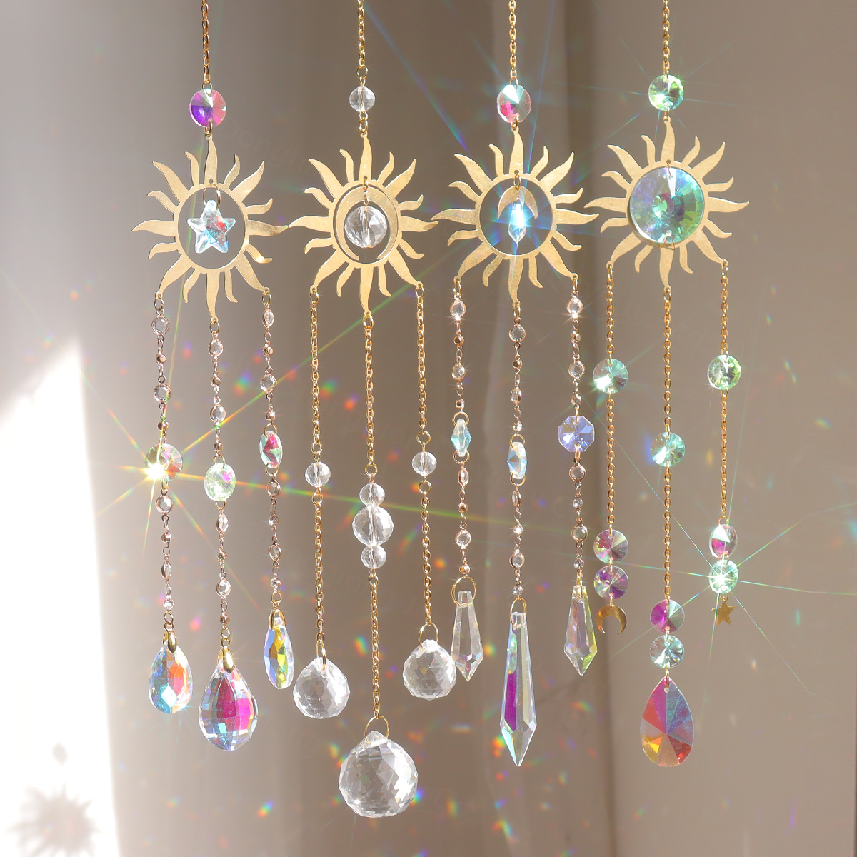 Natural Crystal Sun Catcher - Colorful Glass Pendant for Home Decor M260328-image-1099407103