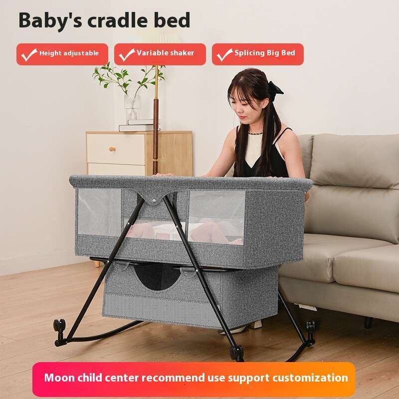 detachable washable and foldable portable metal baby crib-image-1056967222