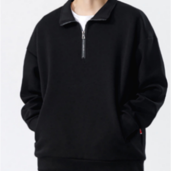 098 Round Neck Sweatshirt for Men Spring and Autumn Style Loose Solid Color