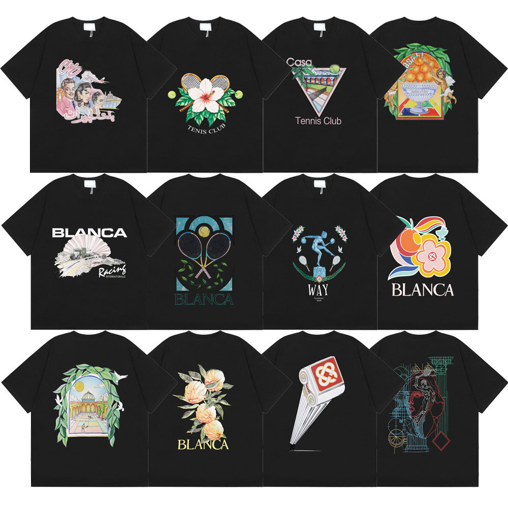 Designer T-shirt For Men Graphic Printing Colorful Tee Hip Hop Casual INS Splash Letter-image-995546586