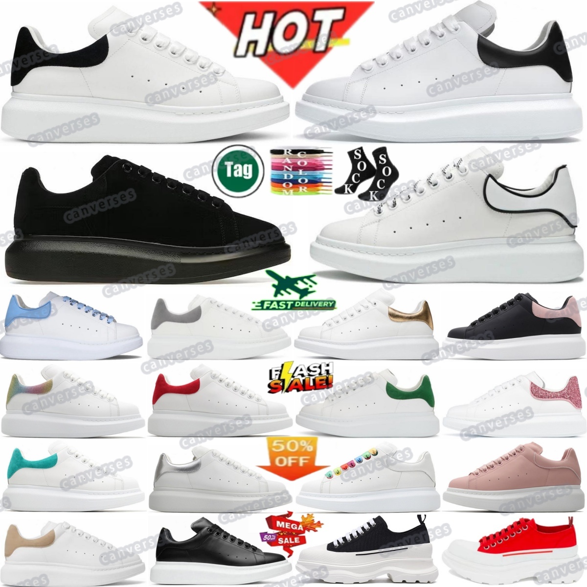 Oversized designer shoes sneakers Tread Slick Graffiti trainers men woman White Black red Shock Pink Shiny Sole Dream Blue Metallic PatK2VP#