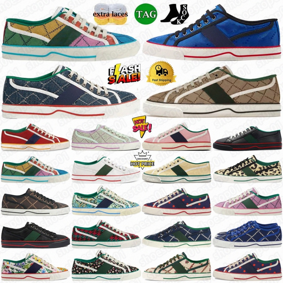 Tennis 1977 designer shoes mens shoe women sneakers ECONYL Black Green Red Denim Print Butter Cotton High Top Sneaker Blue Canvas White Multi Beige