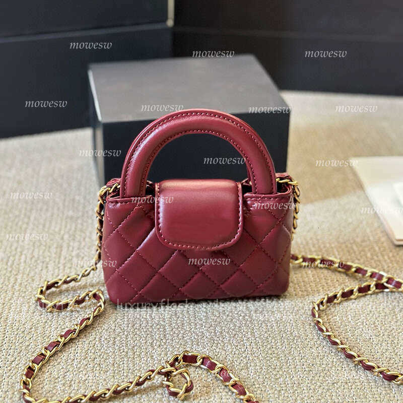 Evening Bags Cross Body Mini Designer Crossbody Bags Ladies Chain Shoulder Bag Totes Handbags Real Leather Vintage Fashion Burgundy Cross Body