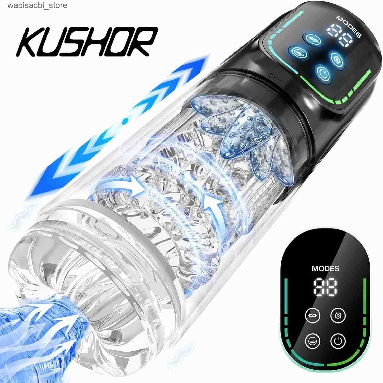Automatic Thrusting Rotation Male Masturbator Sucking Licking LCD Vacuum Penis Pump Water SPA Real Pocket Pussy for Men Q250513-image-1057339650