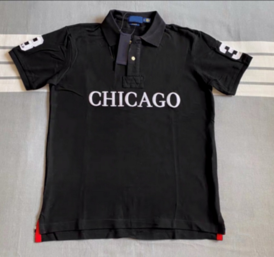 European and American City High Quality Designer Shirt Men's Embroidered Cotton London Navy Toronto New York Fashion Casual S-6XL A2024416