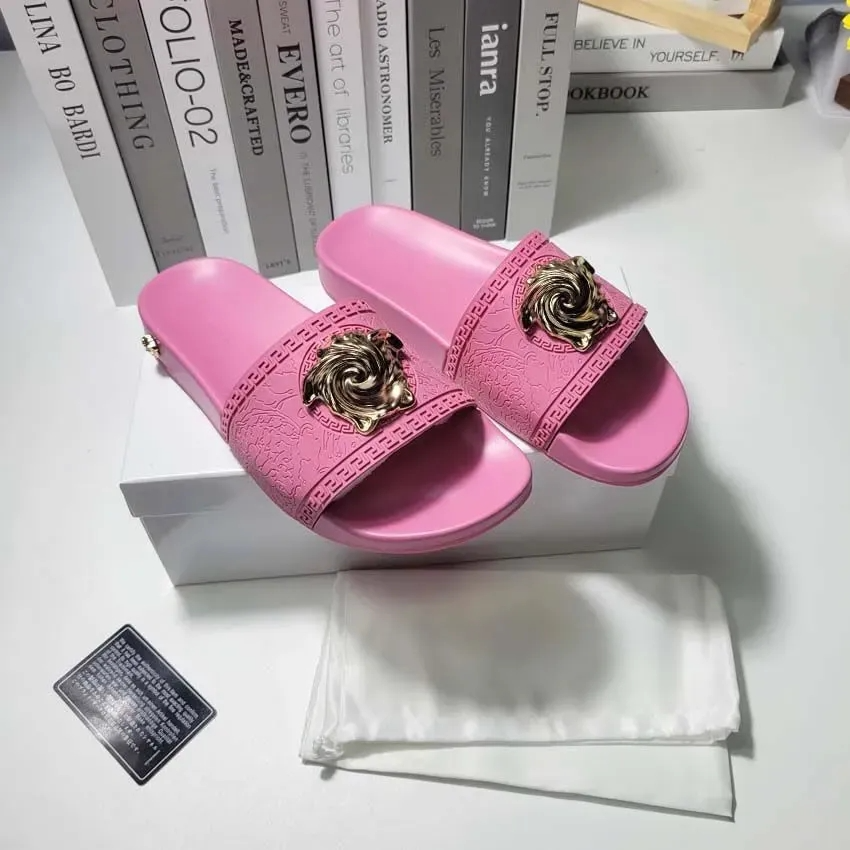 Designer Slippers New Fashion Classics PALAZZO Sandal Casual Shoe Mu Mens Womens Sanda Sliders Metal Slipper Summer Platform Flat Slide35-46 box 18