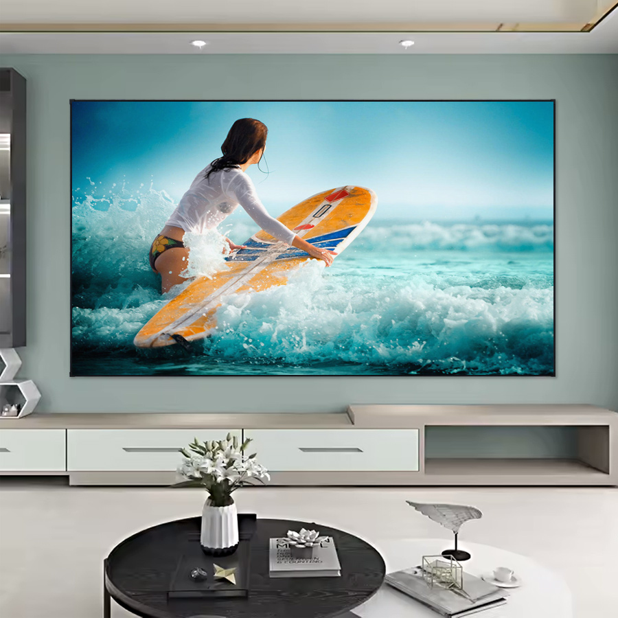 150 inch ALR Projection Screen Black Diamond Fixed Frame Anti-light Projector Screen for Dangbei JMGO 4k/8k Laser Projector-image-1057474012