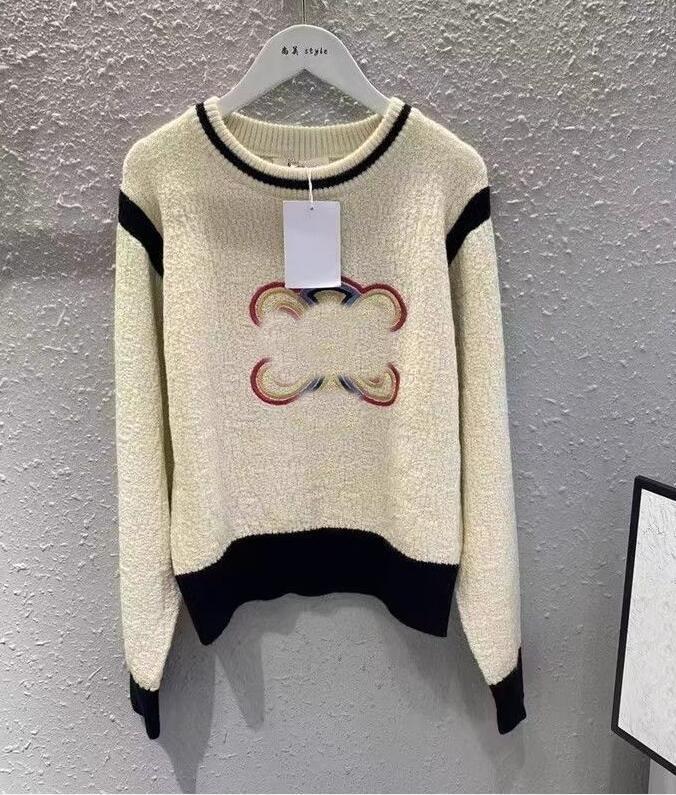 luxury sweaters womens long sleeve Embroidery Panelled jumper designer sweater women pullover-image-920022674