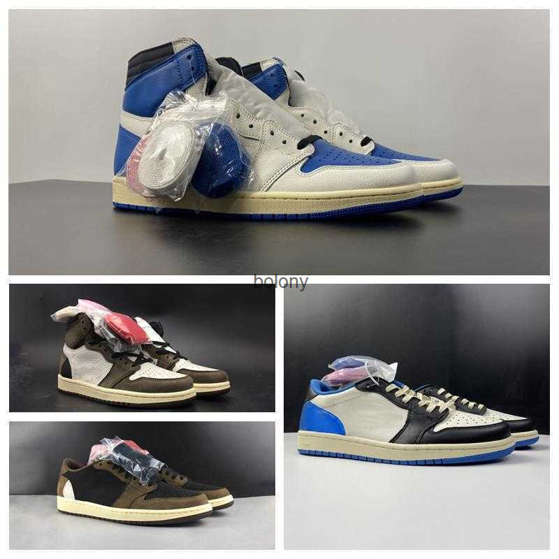 LJR Basketball Shoes Military Blue Mocha High low OG TS 1 1s CD4487-100 I Men Sail Black-Military Blue-Shy brown Sports Shoe Sneakers-image-781131618