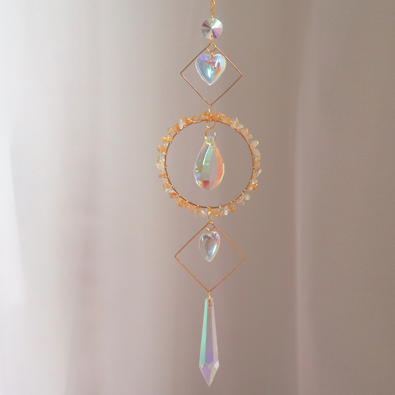 Hot selling crystal sunscreens colored glass decorations crystal prisms customized metal sun and moon shaped sunscreens M260328-image-1099407547