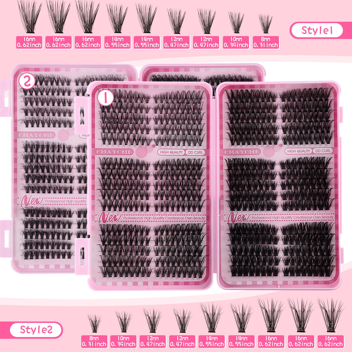 DIY Cluster Lashes kit Thcik Fluffy Individual Eyelashes Soft Light Vivid Handmade Reusable DIY Segmented Eyelash Extensions for Women Grafted La-image-1057393307