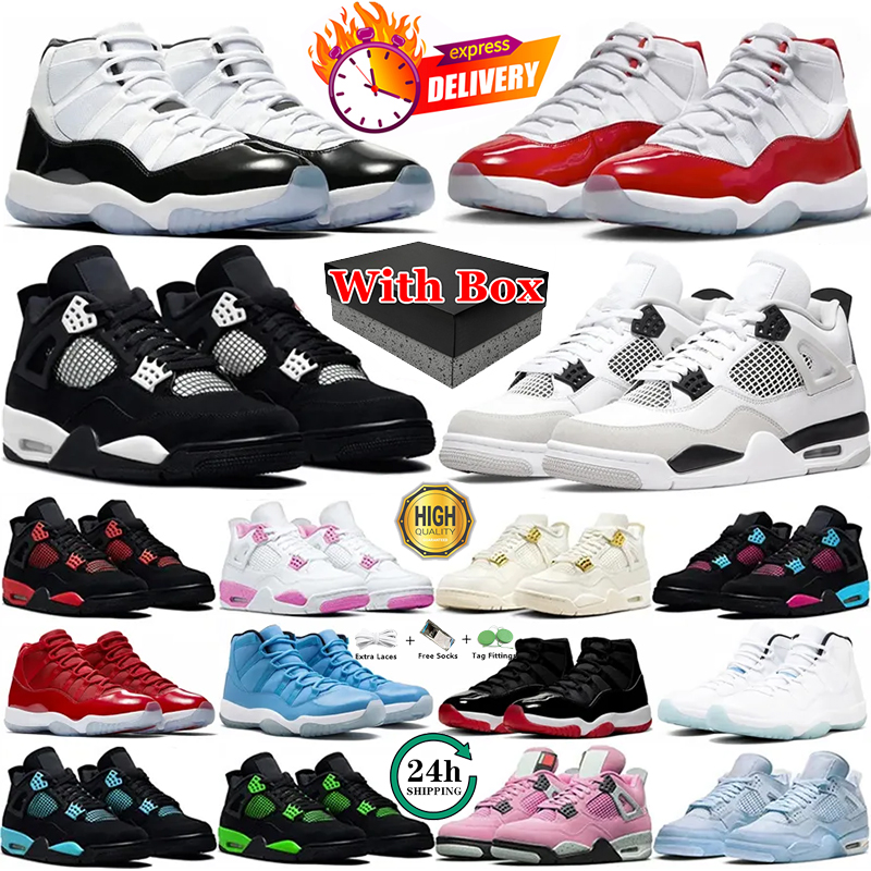 Designer 4 et 11 Chaussures de basket-ball pour femmes Voile militaire Rouge Noir Ciment Jaune Thunder Blanc Oreo Cool Gris Bleu Université Seafo