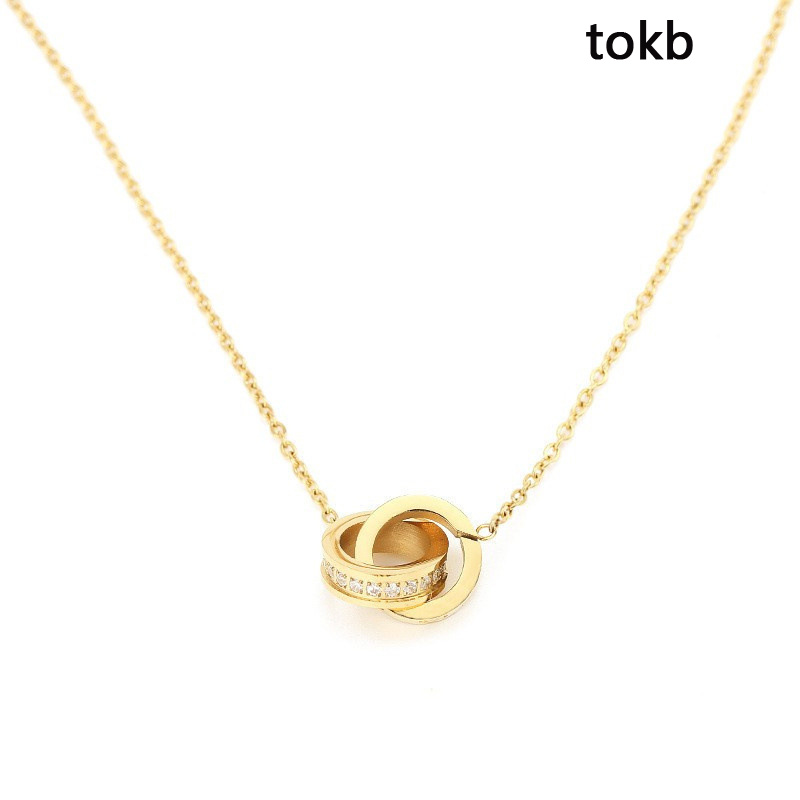 Fashion Classic Design Pendant Love screw cap Necklace for men women double Loop ring full cz two rows diamond pendant Jewelry Collares Collier o-image-751795103