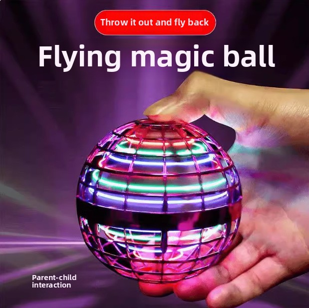 Internet celebrity smart gyro induction UFO flying saucer gyratory flying ball black technology luminous suspended flying ball children&#039;s to-image-1057599575