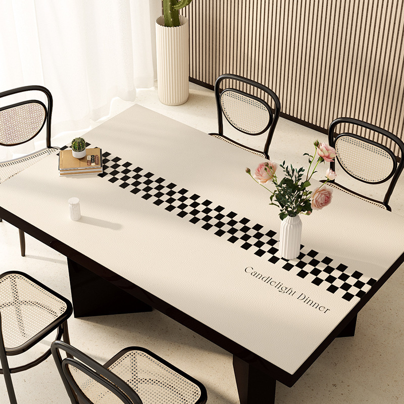 Table mat PVC wipeable wash-free wear-resistant coffee table mat waterproof, oil-proof and dirt-resistant tablecloth U58A01-image-1057685112