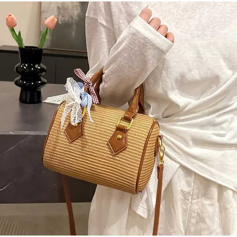 Fashion Simple Woven Summer Advanced Adjustable Commuting Travel High Quality Versatile Handbag Messenger Bag Z250516