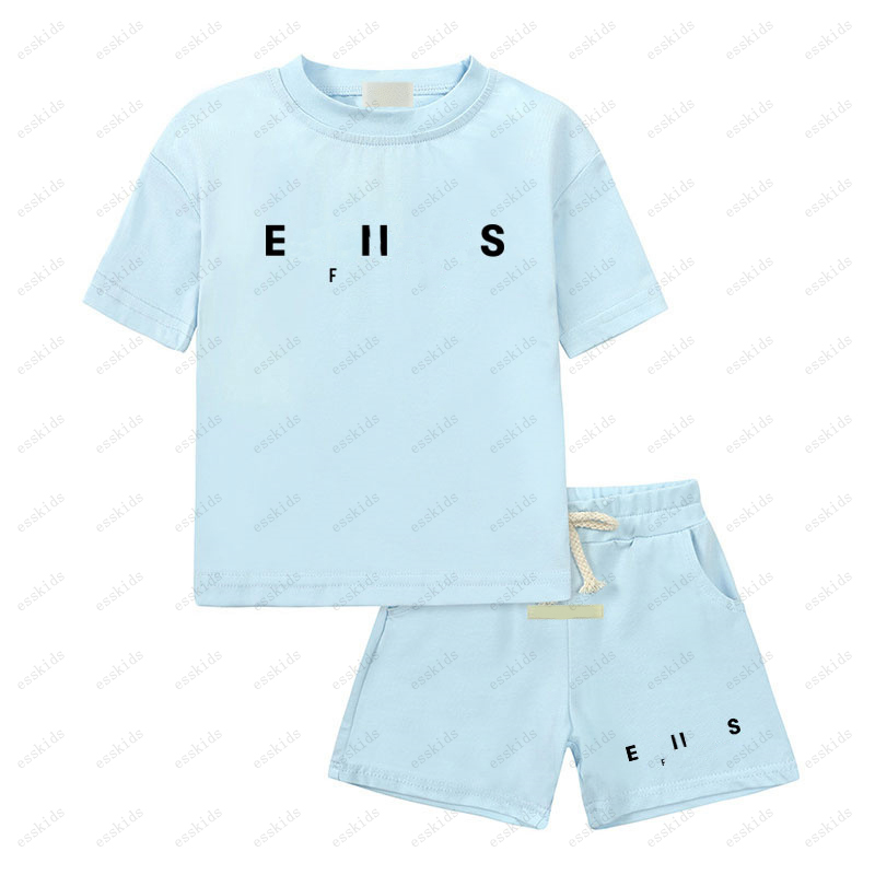 Kids Fashion T-shirts Boys Girls Clothes Sets Baby Summer Shirts Shorts Two Piece Sets Children Outdoor Tracksuits Kid Toddler Tees Sportwear CRD-image-973816933