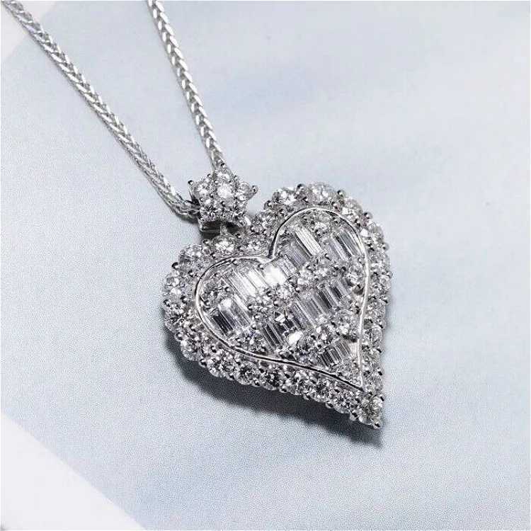 Lab Diamond Pendant Real 925 Sterling Silver Party Wedding Pendants Chain Necklace For Wen Charm moissanite Jewelry X250516