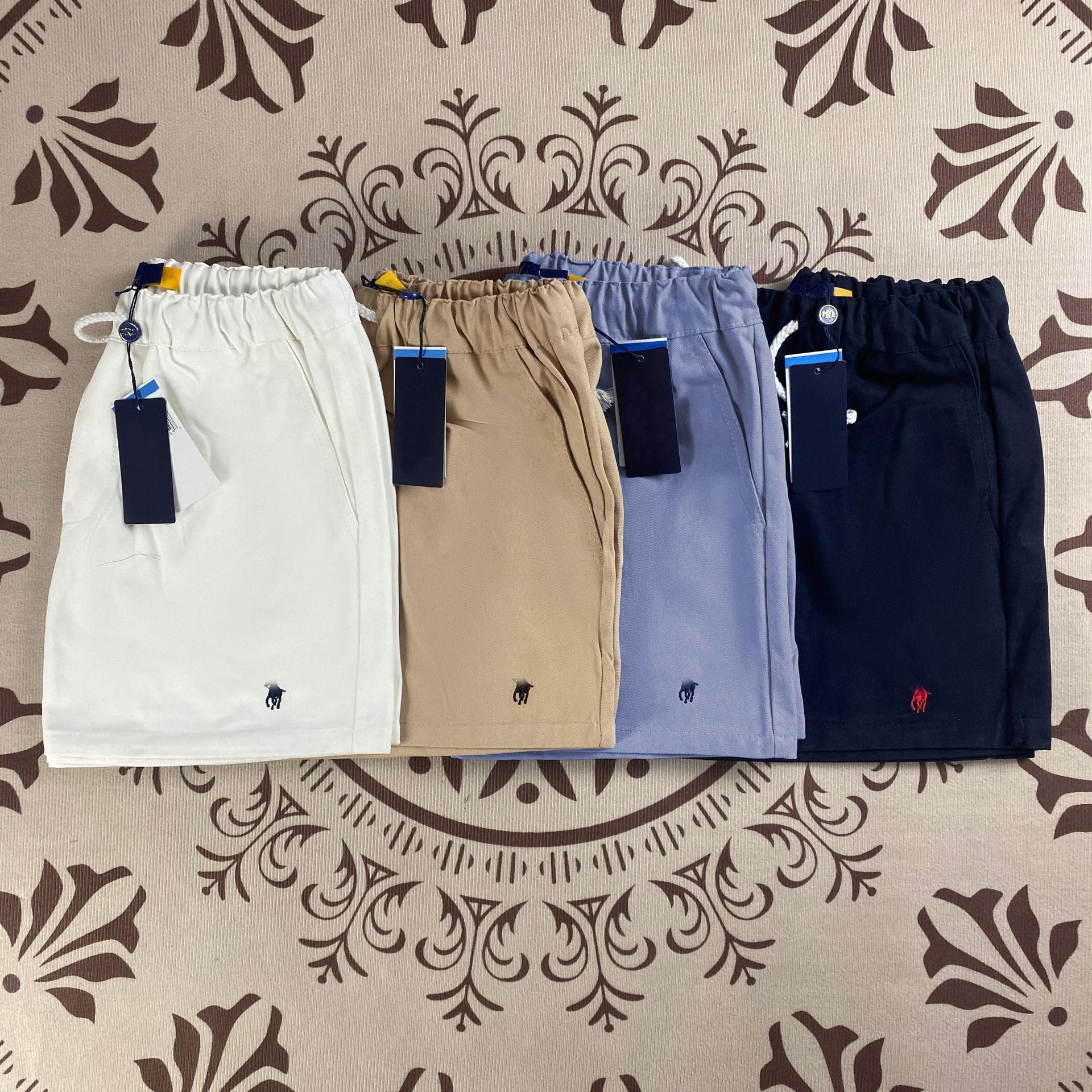 Horse Pony embroidery shorts Designer Pants Men elastic waist slimming wide leg pants hot high waist pure cotton Summer Sports