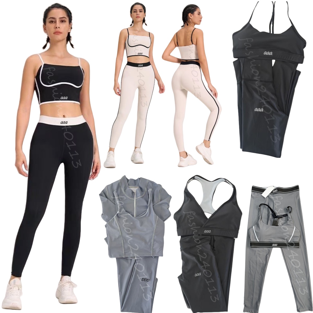 yoga set workout sets designer tracksuit women tracksuits yogawomen sets leggings yogaclothes summer womens running fitness pilates seamless top-image-1057916440