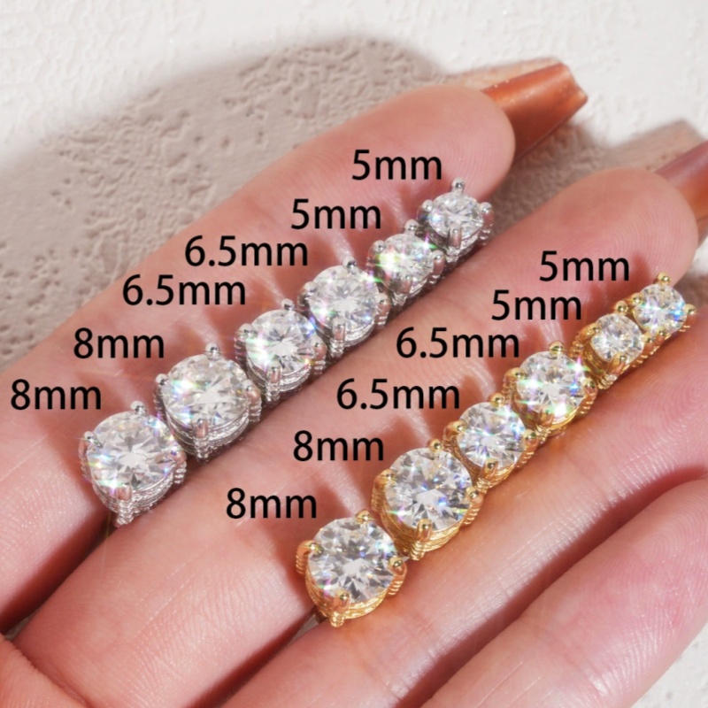 Unisex Men Women Moissanite Earrings S925 Silver Gold Plated 0.5ct 1ct 2ct VVS Moissanite Earrings Studs with Screwbacks Jewelry Gift for Friends