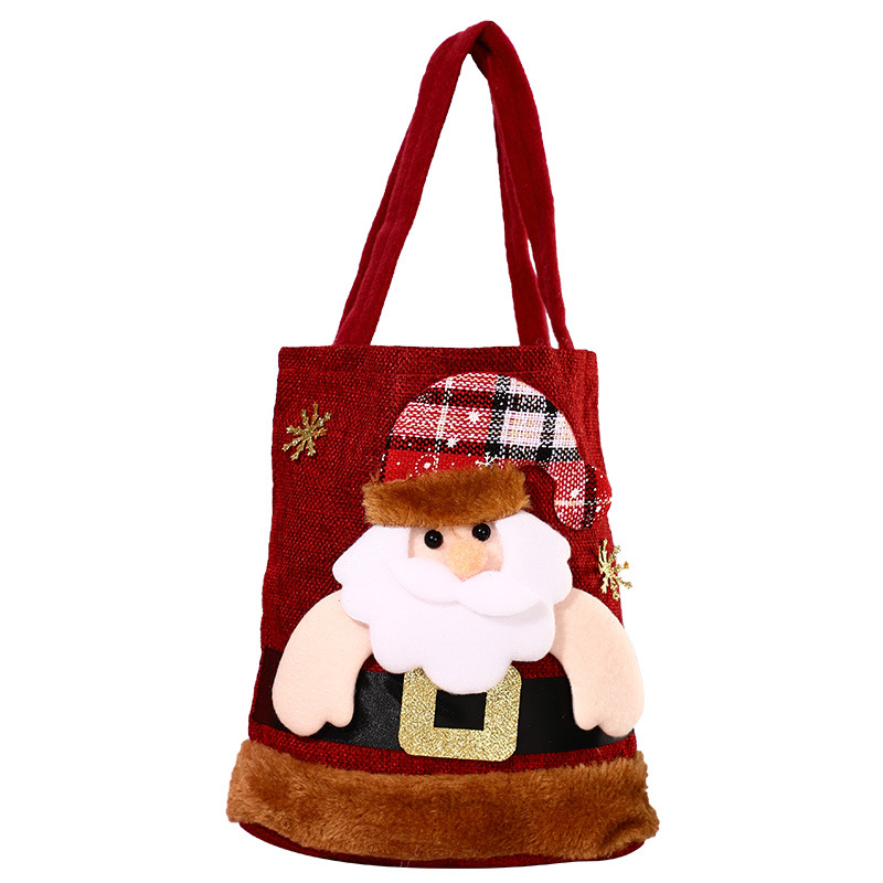 Christmas Gift Bag Linen Cloth New Year Children&#039;s Candy Handbag Christmas Eve Apple Storage Bag Xmas Santa Claus Wholesale-image-1057860309