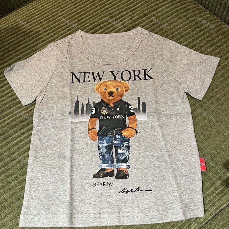 Summer Childrens Short Sleeved T-shirt Top Designer Baby Child Clothing Printted Bear Tshirt Luxury Kids Short Tees Round Neck Pullover DPD2505172 L