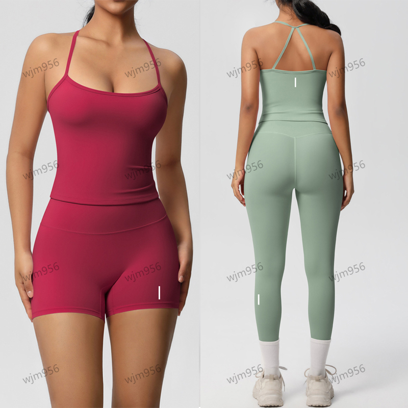 Yoga gym clothing women sports bra tank top lingerie and high waist running shorts leggings pants workout set dyfne shorts women tracksuit Traini-image-954723169