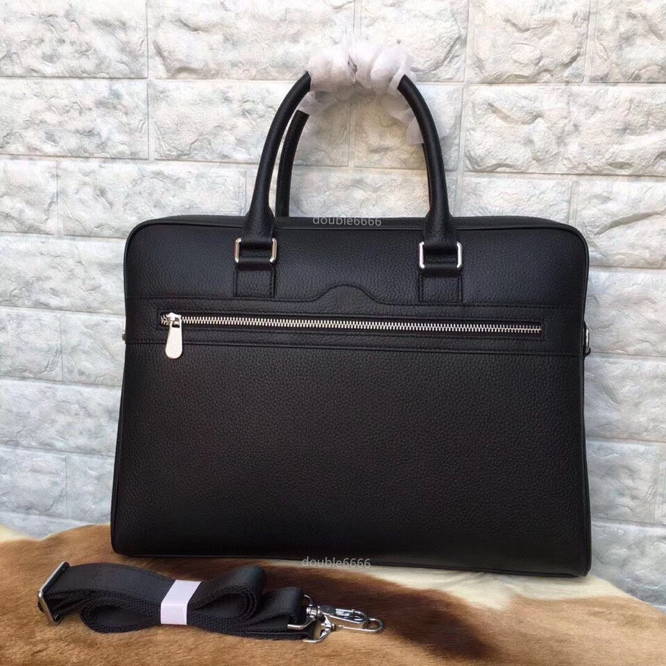 Luxury men's cowhide briefcase Famous designer business handbag Quality office bag Laptop bag work bag attache case document case Postman ba-image-910663864