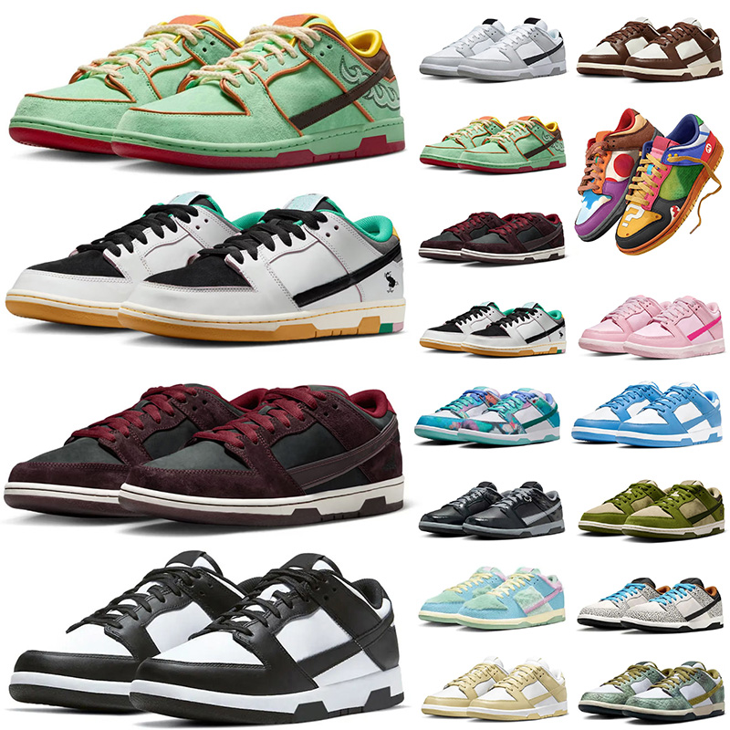 Chaussures de course de créateurs pour hommes Femmes Rodeo Tourmaline Panda Gray Fog Triple Pink Gai Mens Trainers Outdoor Sports Sneakers