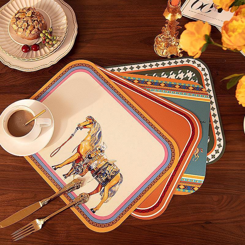Design brand insulated placemats small table mats Western food mats high-end household waterproof oil proof heat-resistant table mats-image-1058079649
