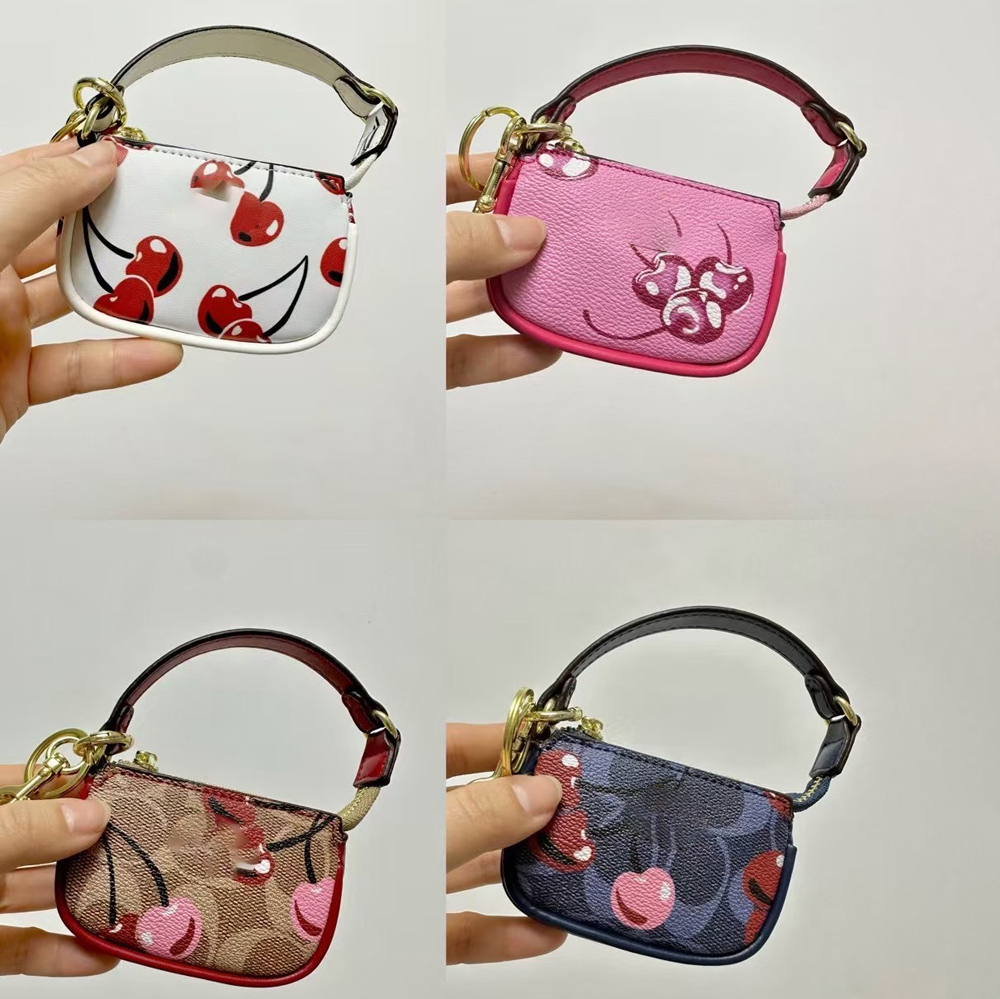 Designer Keychain mini bag Buckle Women's Fashion Keychain Leather Trim Bag With Box Refreshing Style Bag Purse