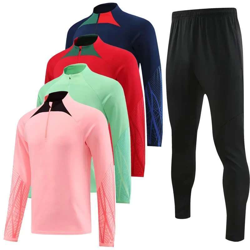 2025--23-24 New Season Men Children Football Jersey Training Tracksuit Autumn Winter 2 Piece Long Sleeve Jacket Pants Soccer Uniform