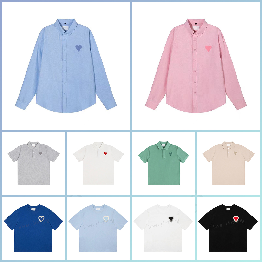 Mens womens polo shirts Designer shirts sleeve Summer Fashion brand leisure loose tide High quality Cottons heart print Luxurys tops Clothing polo s