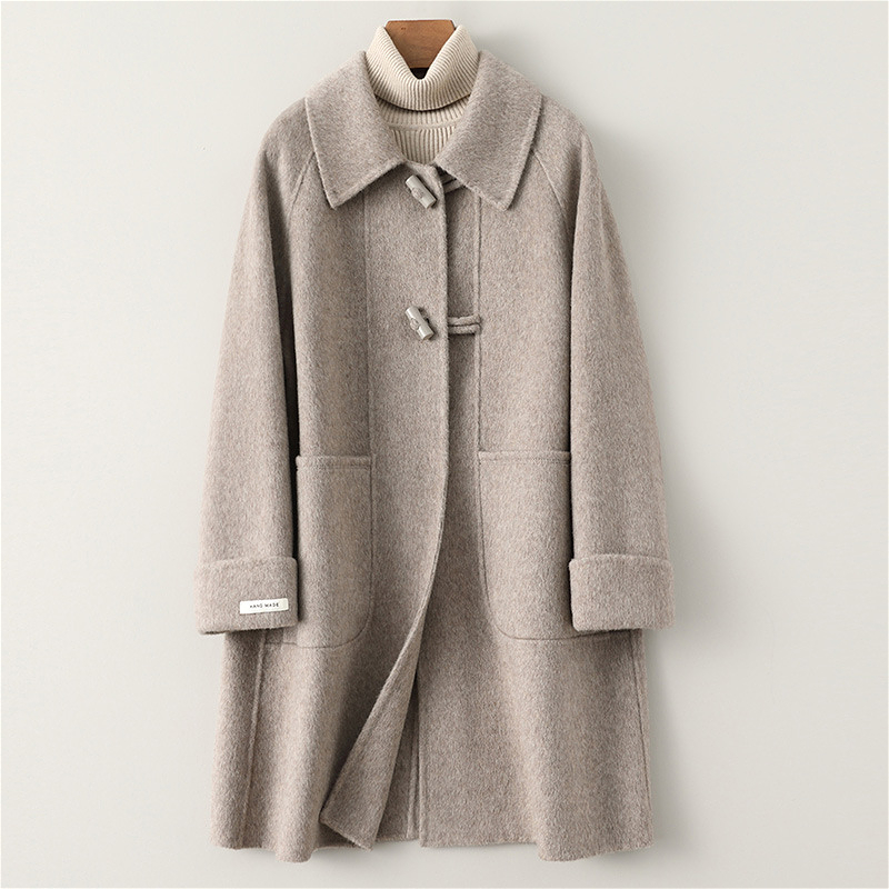Manteau en laine et cachemire Double face pour femmes, moyen et long, style coréen, ample, nouveau style printemps 2024, haut de gamme, D3451