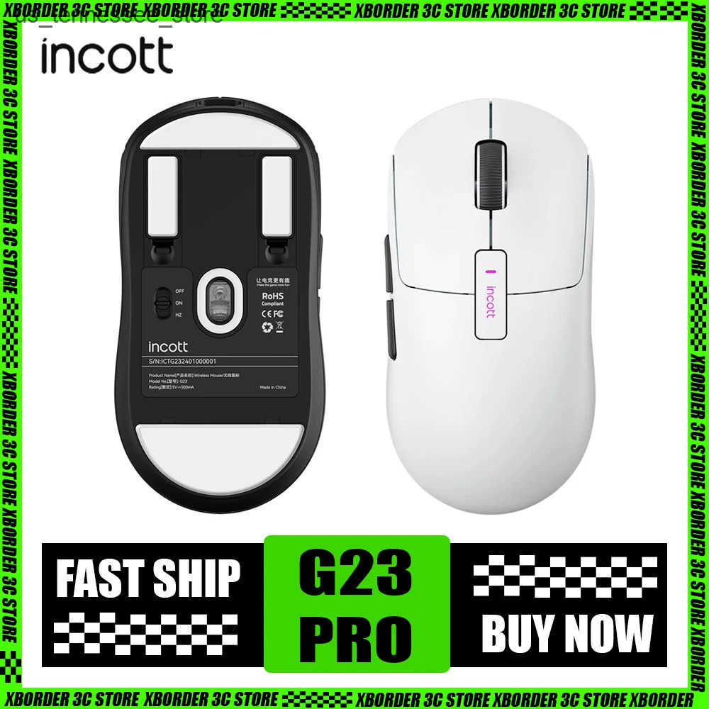 Incott G23 Pro Wireless 8k Paw3950 Sensor Dual Mode Fast Charge Gaming Mouse Hot Swap Ergonomics Pc Gamer Accessories Gift-image-1058326095