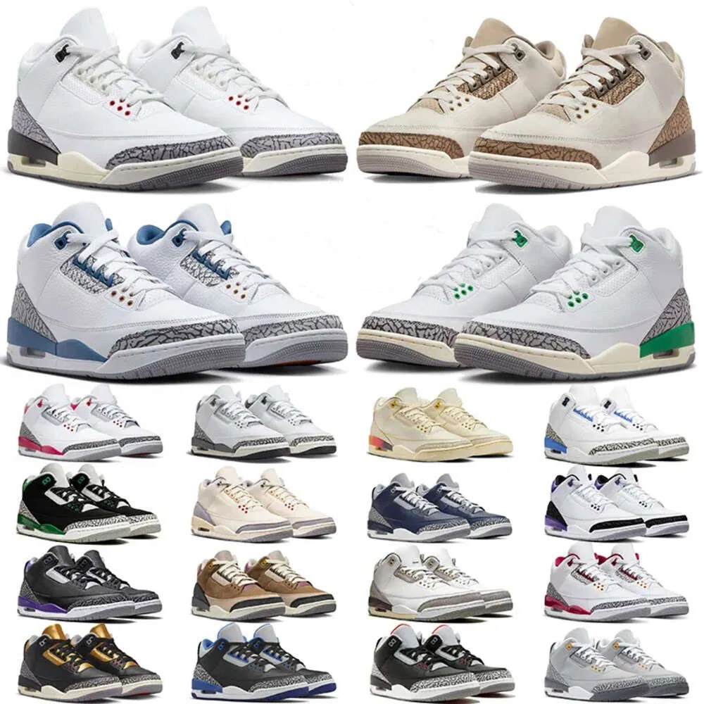 3s Unc Basketball 3 Chaussures Hommes Femmes Baskets Wizards Slim Shady Cardinal Fire Red Court Purple Black Cat Lucky Green Cool Rose