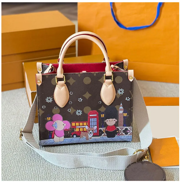Graffiti Designer Sac à vaisselle sac à main mode sac à main décontracté sac à bandoulière Classic en cuir maman sac luxe en relief en relief