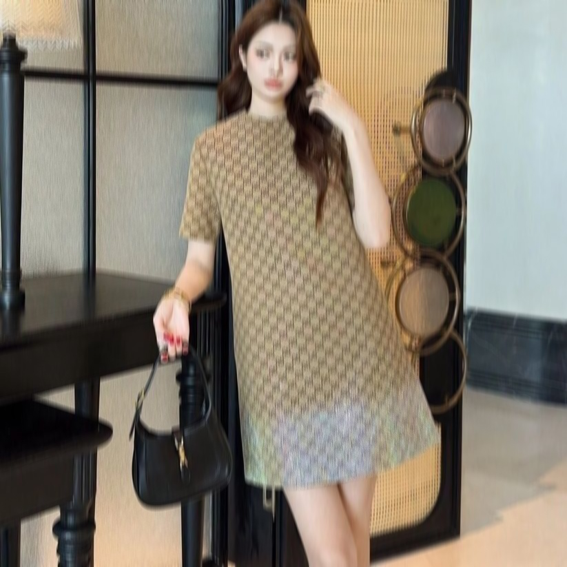 GGFashionable women&#039;s new pure cotton dress with a belt-image-970054683