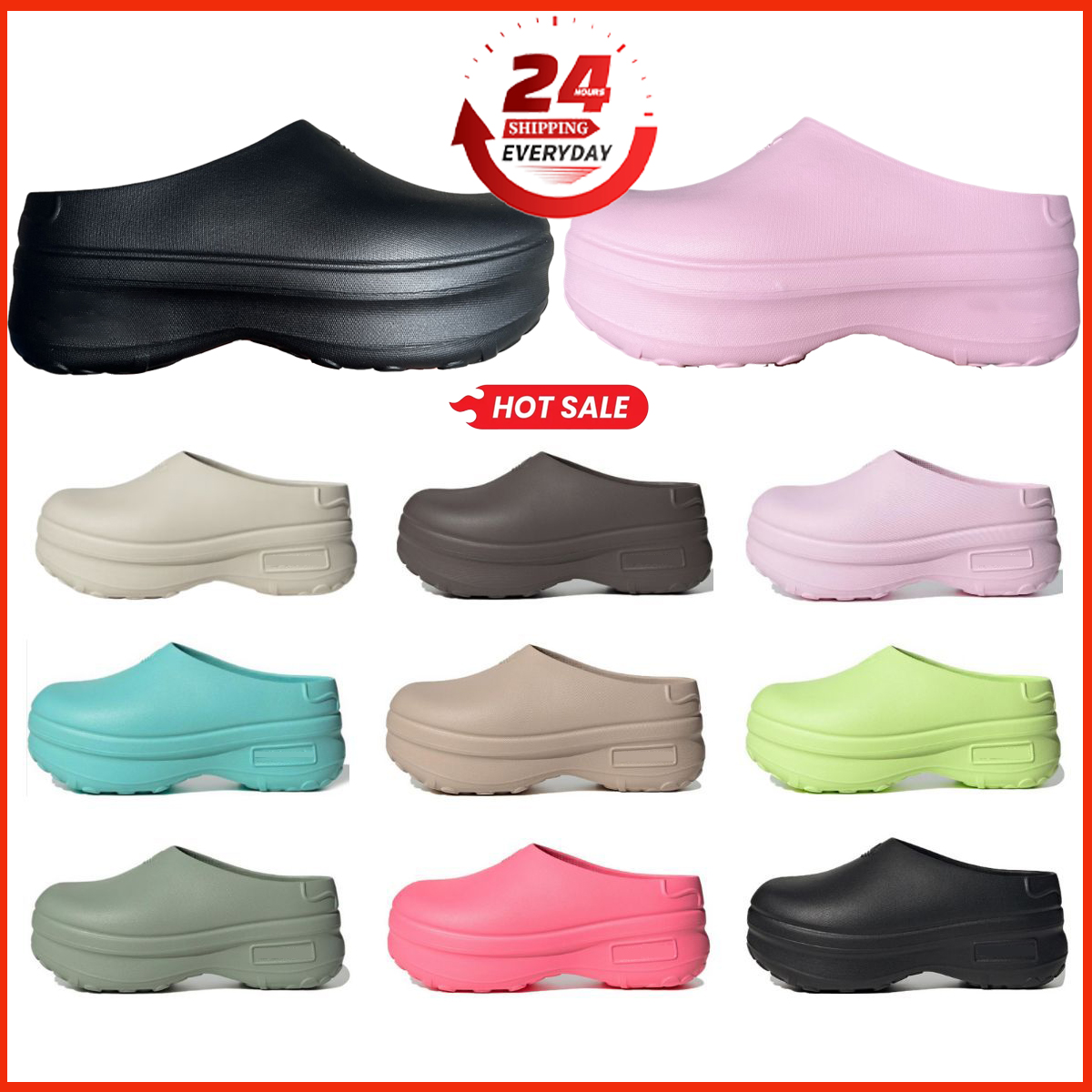 Womens Sandals designer slides stan smith slippers Summer Rubber Beach Slippers Thick Sole Anti-slip Slippers Bathroom Home Shoes Woman Slipper Soli
