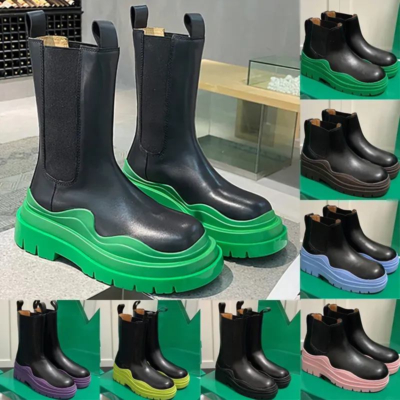 Tire Designer Boots Women Martin Boots Luxury Chelsea Martin Knee Boot Womens Men Motocycle Ankle Half Anti-Slip Fashion Platform Snow Winter Mid