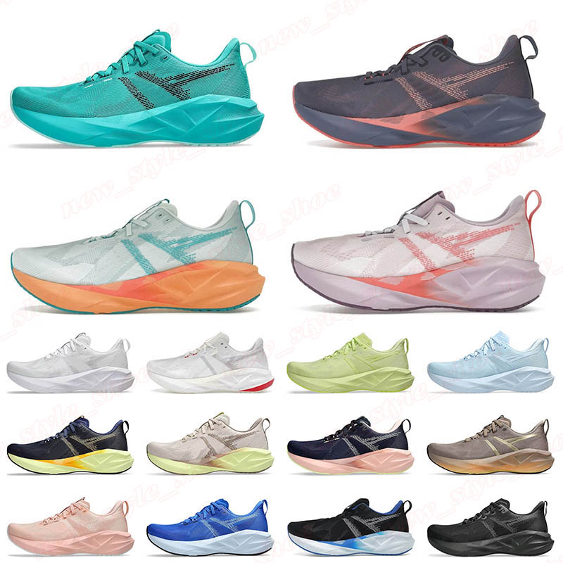 2025 Nouvelle arrivée Novablast 5 Chaussures de course Hommes Femmes Wave Teal Noir Blanc Coral Reef Breeze Peach Carrier Gris Dhgate Trainers Sn