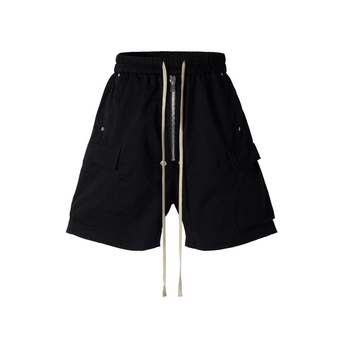 Men's shorts designer RO style dark high street trend multi-pocket zipper drawstring overalls men and women loose wide-leg shorts summer
