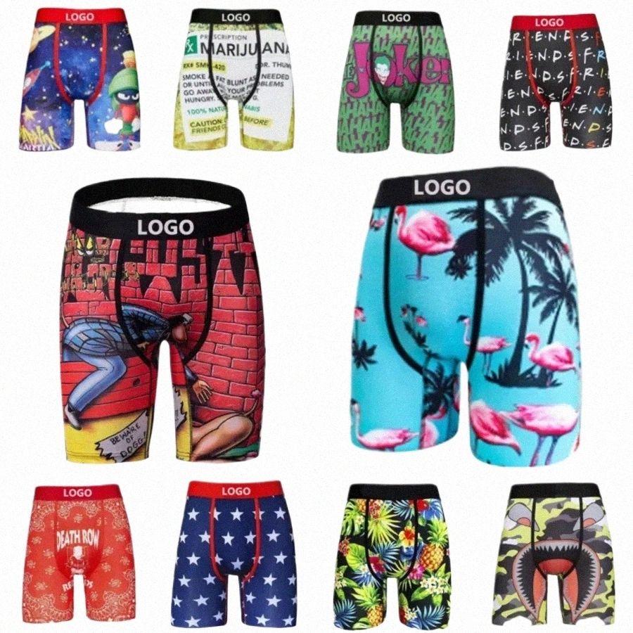 mens Shorts Designer New Fashion Underwear Cartoon Printed Quick Drying Boxer Shorts Sports Underwear Fitness Extended Underwear-image-717703529
