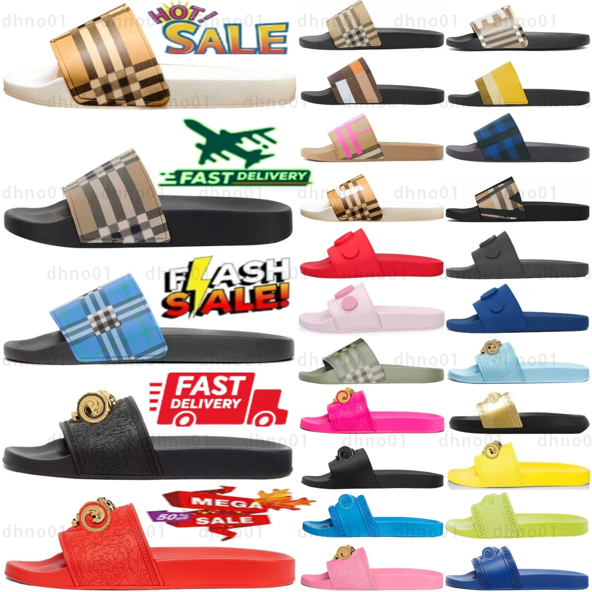 Furley Check Slides Palazzo designer slipper slide Pool sliders slippers men women Graphic Rubber Embossed Dimension Archive Beige whitDmHC#-image-997051304